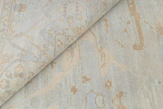 Silver Grey Blue Muted Neutral Look Modern Oushak Rug Premium Wool Hand Knotted Turkish Inspired, #1700