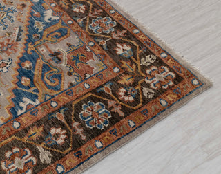 Gray Chocolate Brown Modern Serapi Heriz Style Rug 100% Handknotted Wool Rug