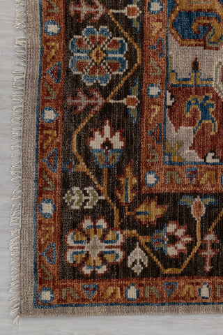 Gray Chocolate Brown Modern Serapi Heriz Style Rug 100% Handknotted Wool Rug