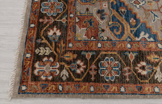 Gray Chocolate Brown Modern Serapi Heriz Style Rug 100% Handknotted Wool Rug