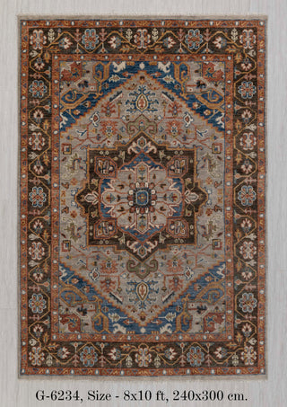Gray Chocolate Brown Modern Serapi Heriz Style Rug 100% Handknotted Wool Rug