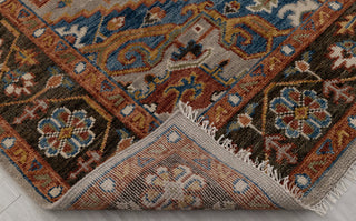 Gray Chocolate Brown Modern Serapi Heriz Style Rug 100% Handknotted Wool Rug
