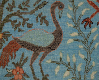 2.6x12 Runner Blue Birds Life Tree Hand Knotted High Quality #JC-5283