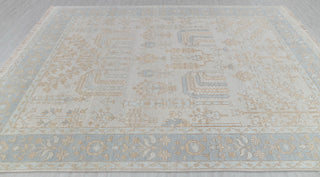 L.Grey Garden Pine Tree Of life Rug Modern Oushak Rug Premium Wool Hand Knotted Turkish Inspired, #2794