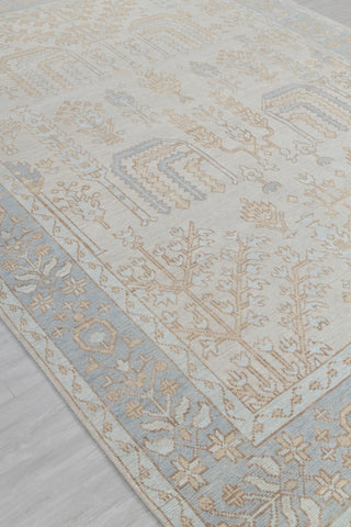 L.Grey Garden Pine Tree Of life Rug Modern Oushak Rug Premium Wool Hand Knotted Turkish Inspired, #2794