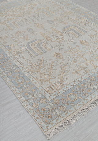 L.Grey Garden Pine Tree Of life Rug Modern Oushak Rug Premium Wool Hand Knotted Turkish Inspired, #2794