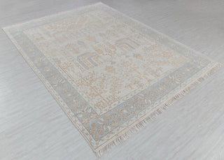 L.Grey Garden Pine Tree Of life Rug Modern Oushak Rug Premium Wool Hand Knotted Turkish Inspired, #2794
