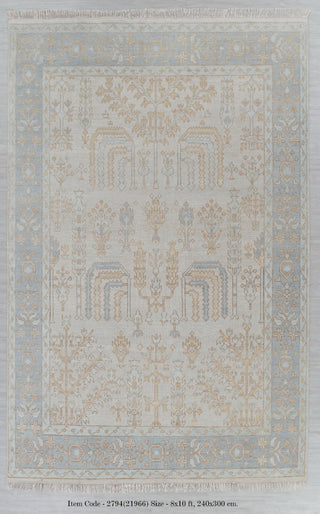 L.Grey Garden Pine Tree Of life Rug Modern Oushak Rug Premium Wool Hand Knotted Turkish Inspired, #2794