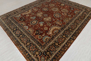 8x9 Red & Navy High Quality Traditional Handknotted Oriental Rug