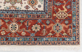 10x14 Ivory Red Floral Persian Style Antique Rug | Bedroom Rug | Hand Knotted Wool Rug, Classic Serapi Rug-7296
