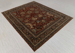 8x9 Red & Navy High Quality Traditional Handknotted Oriental Rug