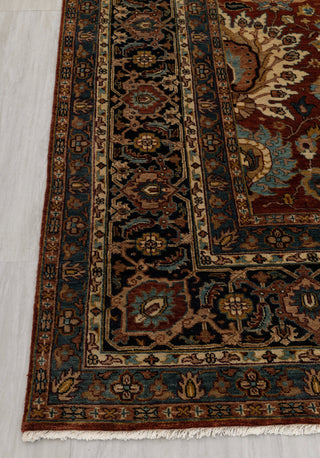 8x9 Red & Navy High Quality Traditional Handknotted Oriental Rug