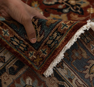 8x9 Red & Navy High Quality Traditional Handknotted Oriental Rug