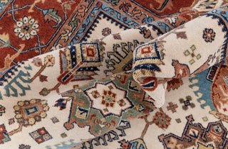 10x14 Ivory Red Floral Persian Style Antique Rug | Bedroom Rug | Hand Knotted Wool Rug, Classic Serapi Rug-7296