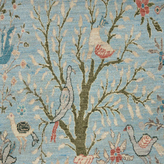 12x15 Blue Birds Peacock Garden Hand Knotted Rug