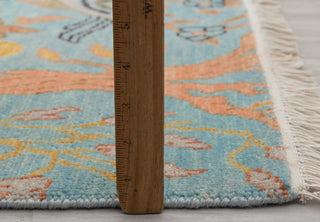 5X7 Turquoise Blue High Perfomance Birds Garden Fine Quality Soft Hand Knotted Wool Rug JC-3380