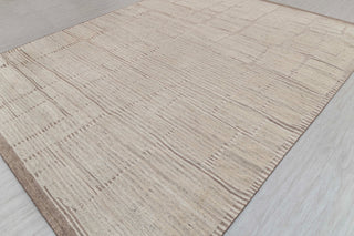 Moroccan Brown Ivory Inspired Rug Soft Wool Beni Ourain Berber Hand Knotted, No Wool Shedding, MRC-17,JC-4663