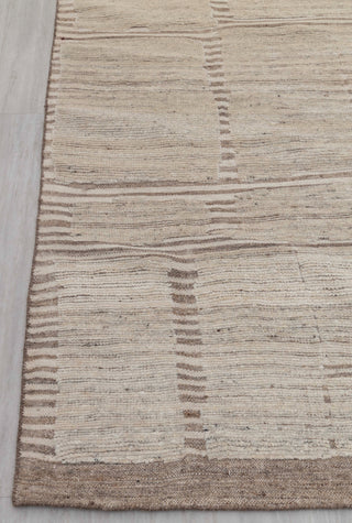 Moroccan Brown Ivory Inspired Rug Soft Wool Beni Ourain Berber Hand Knotted, No Wool Shedding, MRC-17,JC-4663