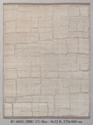 Moroccan Brown Ivory Inspired Rug Soft Wool Beni Ourain Berber Hand Knotted, No Wool Shedding, MRC-17,JC-4663