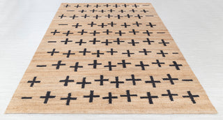 Natural Jute Black High Quality Hand Woven Premium Quality Boho Style Rug, Moroccan Nordic Scandinavian Decor Inspired- AD-4