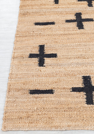 Natural Jute Black High Quality Hand Woven Premium Quality Boho Style Rug, Moroccan Nordic Scandinavian Decor Inspired- AD-4