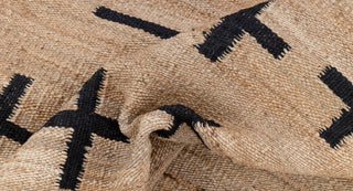 Natural Jute Black High Quality Hand Woven Premium Quality Boho Style Rug, Moroccan Nordic Scandinavian Decor Inspired- AD-4
