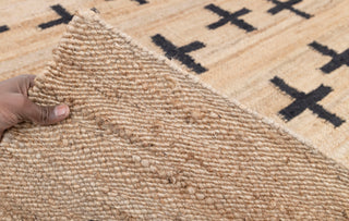 Natural Jute Black High Quality Hand Woven Premium Quality Boho Style Rug, Moroccan Nordic Scandinavian Decor Inspired- AD-4