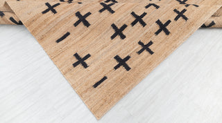 Natural Jute Black High Quality Hand Woven Premium Quality Boho Style Rug, Moroccan Nordic Scandinavian Decor Inspired- AD-4