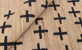 Natural Jute Black High Quality Hand Woven Premium Quality Boho Style Rug, Moroccan Nordic Scandinavian Decor Inspired- AD-4