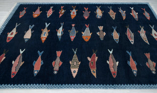Marina Hand Knotted Fish Pattern Wool Rug