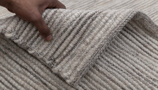 Cream Charcoal Grey High Quality Wool Felted Nordic Solid Style Flatweave Rug Customize in any size...TN-88