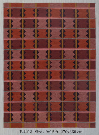 Red Terracota Premium Swedish Scandinavian Inspired High Quality Hand Woven Wool Rug, CUSTOMIZE in any size- AD-9