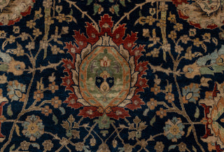 Navy Red Antique Kerman Sickle Leaf Classic Persian Reproduction High Quality Hand Knotted 100% Wool Rug,G-3734