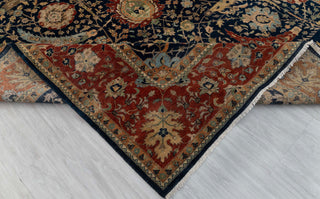 Navy Red Antique Kerman Sickle Leaf Classic Persian Reproduction High Quality Hand Knotted 100% Wool Rug,G-3734