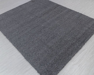 Charcoal Gray High Quality Chunky Wool Felted Nordic scandinavian Modern Design Hand Woven Wool Flatweave Rug, Customize in any size...Tn-66