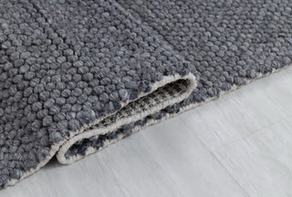 Charcoal Gray High Quality Chunky Wool Felted Nordic scandinavian Modern Design Hand Woven Wool Flatweave Rug, Customize in any size...Tn-66