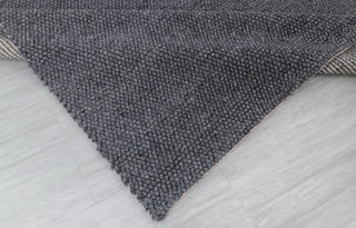 Charcoal Gray High Quality Chunky Wool Felted Nordic scandinavian Modern Design Hand Woven Wool Flatweave Rug, Customize in any size...Tn-66