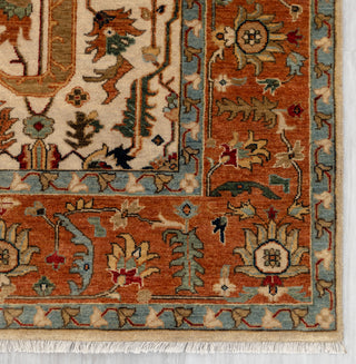 Beige Cream Rust Serapi Persian Retro High Quality Hand Knotted 100% Wool Rug, Rug 9625