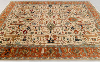 Beige Cream Rust Serapi Persian Retro High Quality Hand Knotted 100% Wool Rug, Rug 9625