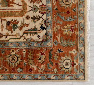 Beige Cream Rust Serapi Persian Retro High Quality Hand Knotted 100% Wool Rug, Rug 9625