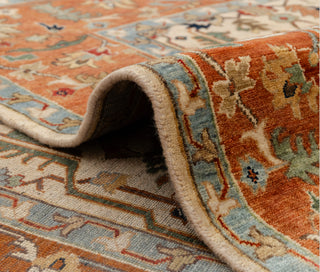 Beige Cream Rust Serapi Persian Retro High Quality Hand Knotted 100% Wool Rug, Rug 9625