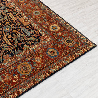 Navy Red Mahal Retro High Density Hand Knotted Wool Area Rug, Oriental Rug Persian G-9630..Custom Size Available.