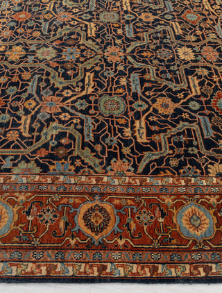 Navy Red Mahal Retro High Density Hand Knotted Wool Area Rug, Oriental Rug Persian G-9630..Custom Size Available.