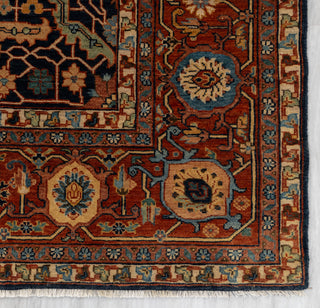 Navy Red Mahal Retro High Density Hand Knotted Wool Area Rug, Oriental Rug Persian G-9630..Custom Size Available.