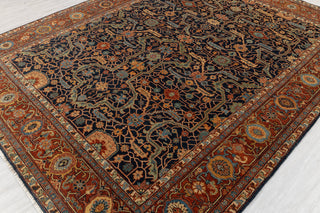 Navy Red Mahal Retro High Density Hand Knotted Wool Area Rug, Oriental Rug Persian G-9630..Custom Size Available.