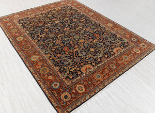 Navy Red Mahal Retro High Density Hand Knotted Wool Area Rug, Oriental Rug Persian G-9630..Custom Size Available.