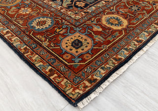 Navy Red Mahal Retro High Density Hand Knotted Wool Area Rug, Oriental Rug Persian G-9630..Custom Size Available.
