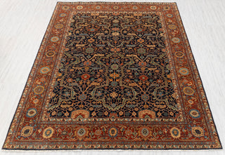 Navy Red Mahal Retro High Density Hand Knotted Wool Area Rug, Oriental Rug Persian G-9630..Custom Size Available.