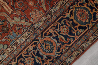 Retro Mahal Classic High Quality Wool Area Rug, Color-Red/Navy...Multiple Sizes Available