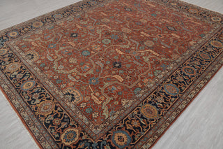 Retro Mahal Classic High Quality Wool Area Rug, Color-Red/Navy...Multiple Sizes Available